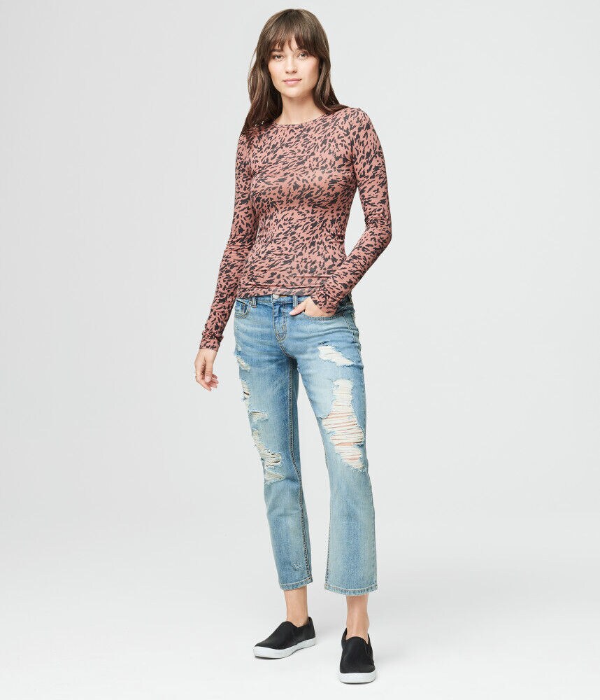 Long Sleeve Animal Print Layering Tee