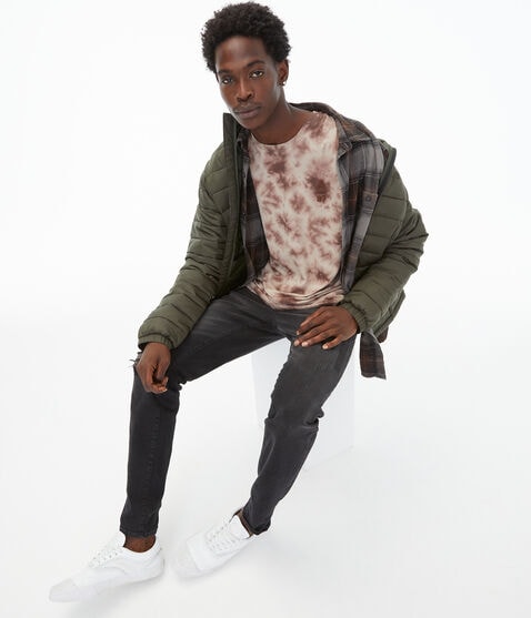 Tie-Dye Curved Hem Crew Tee