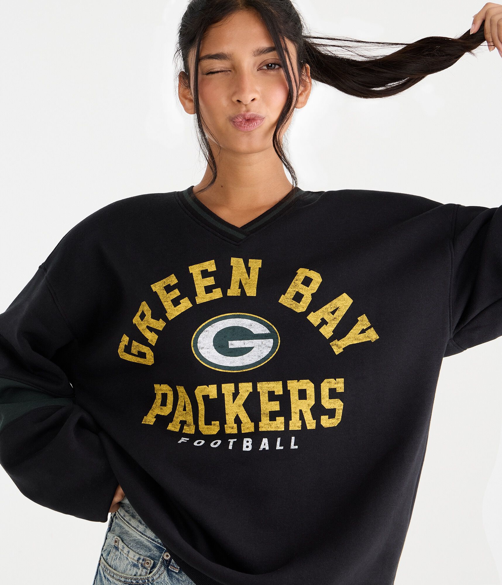 Green Bay Packers V-Neck Sweatshirt