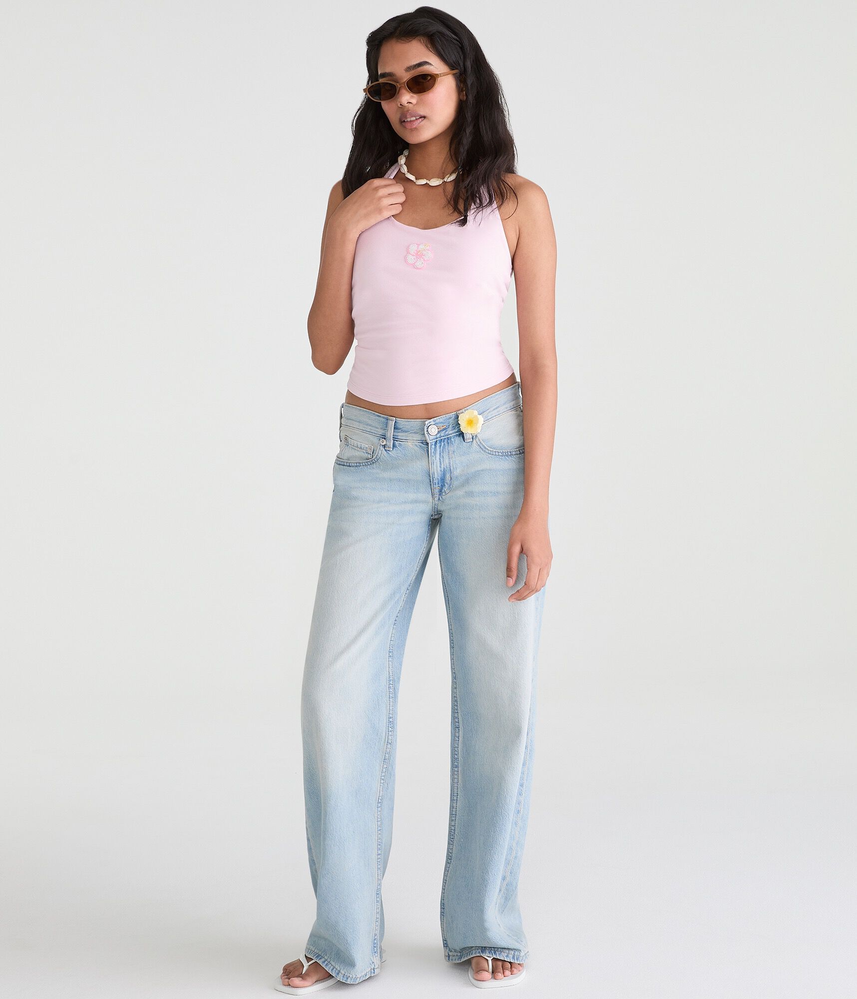 Super Low-Rise Baggy Wide Leg Sun Pocket Jean