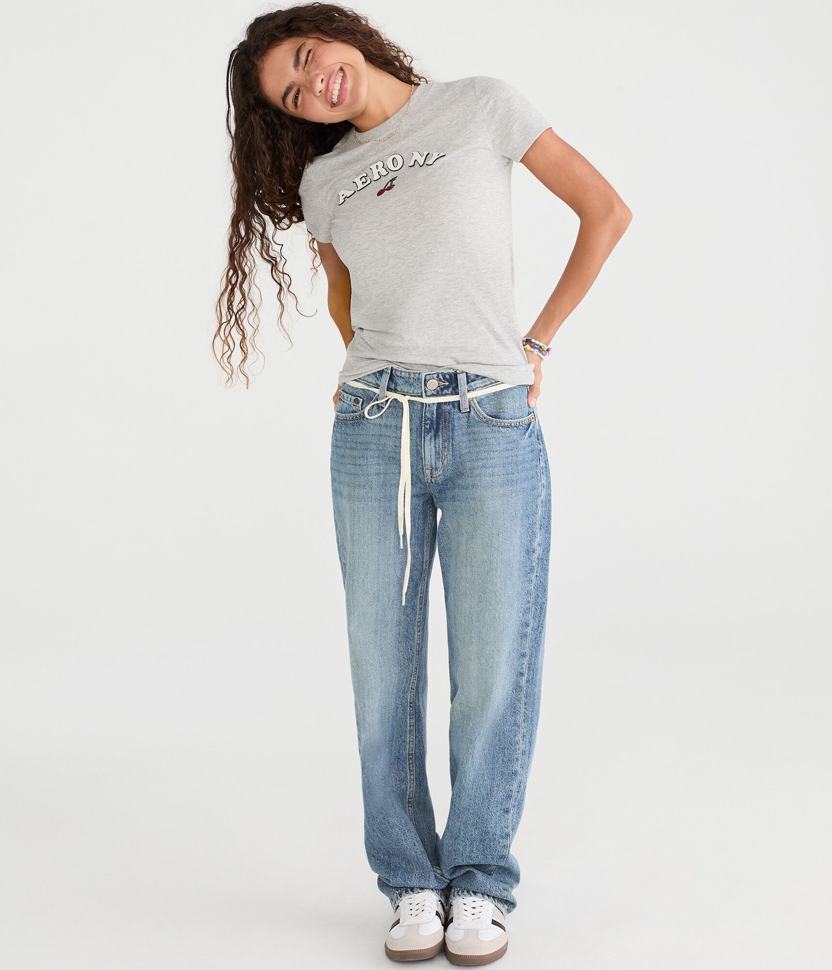 Aero NY Cherries Appliqu&eacute; Graphic Tee