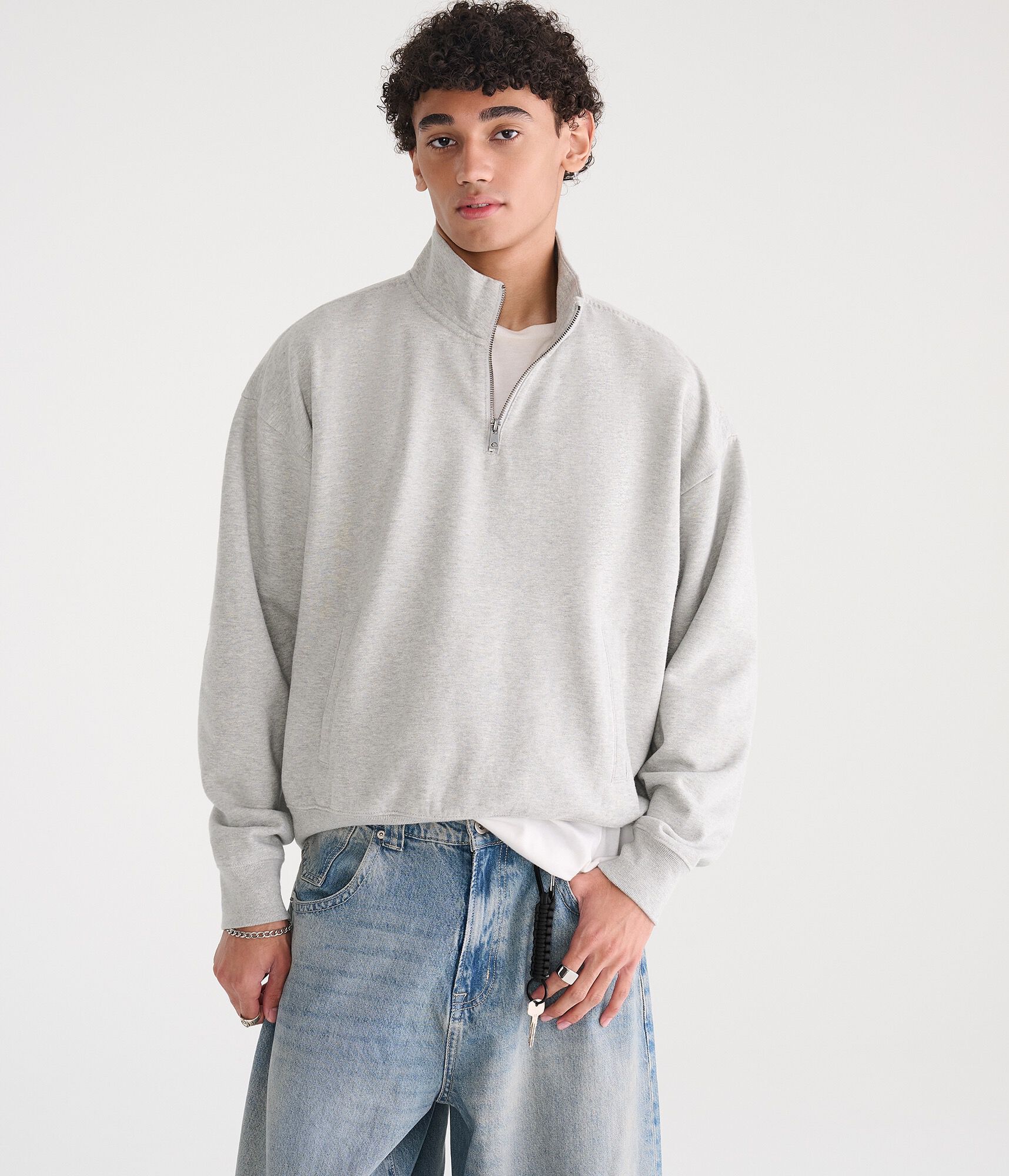 Cloud Soft Boxy Quarter-Zip Sweatshirt