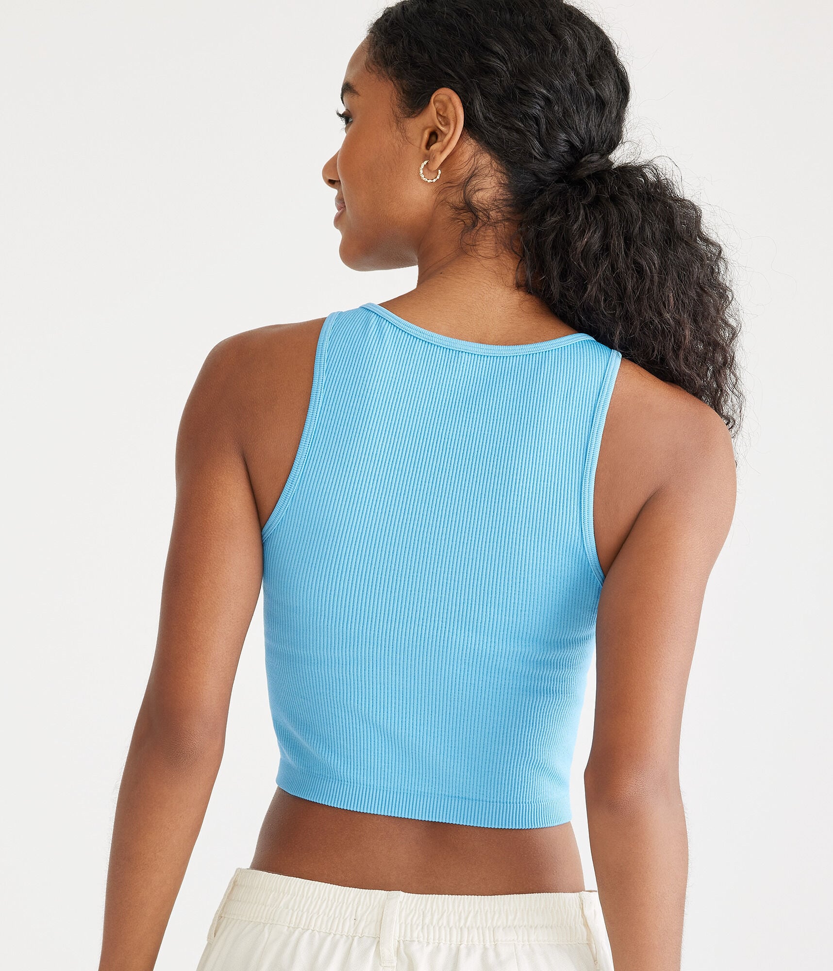 Seriously Soft Seamless Cropped Boat-Neck Tank