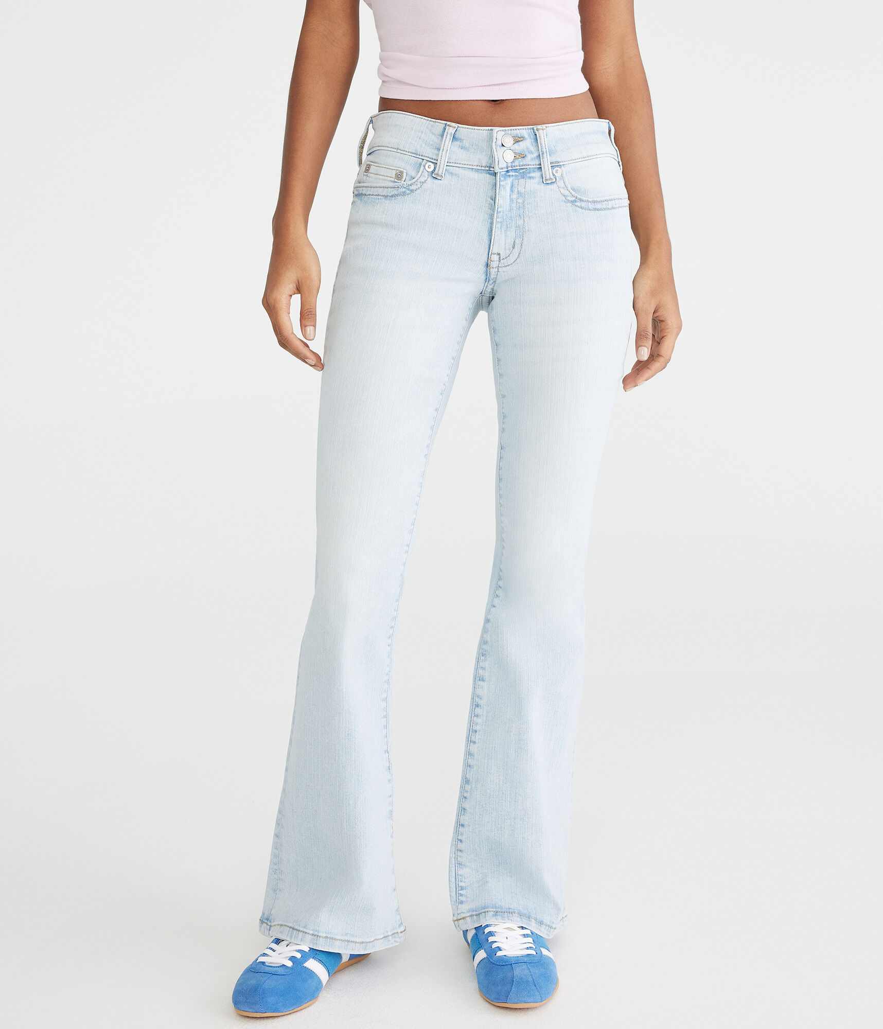 【PORTERNA】Bay Low Flare Jeans Idyllwind Women's Edge Hill Medium Wash High Rise Outlaw