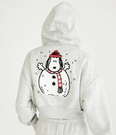 Peanuts® | Aéropostale Snoopy Snowman Cropped Full-Zip Hoodie