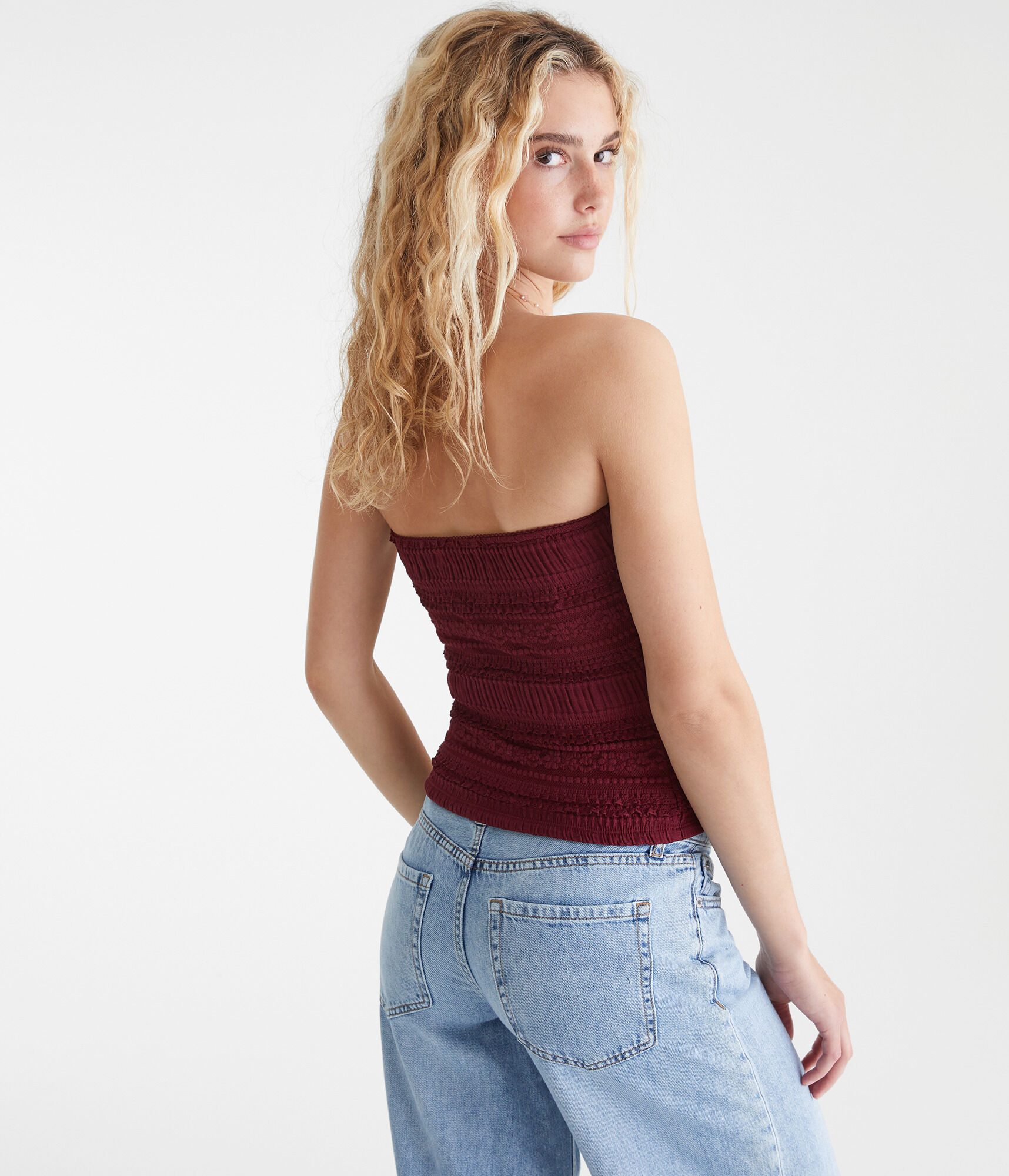Textured Lace Tube Top