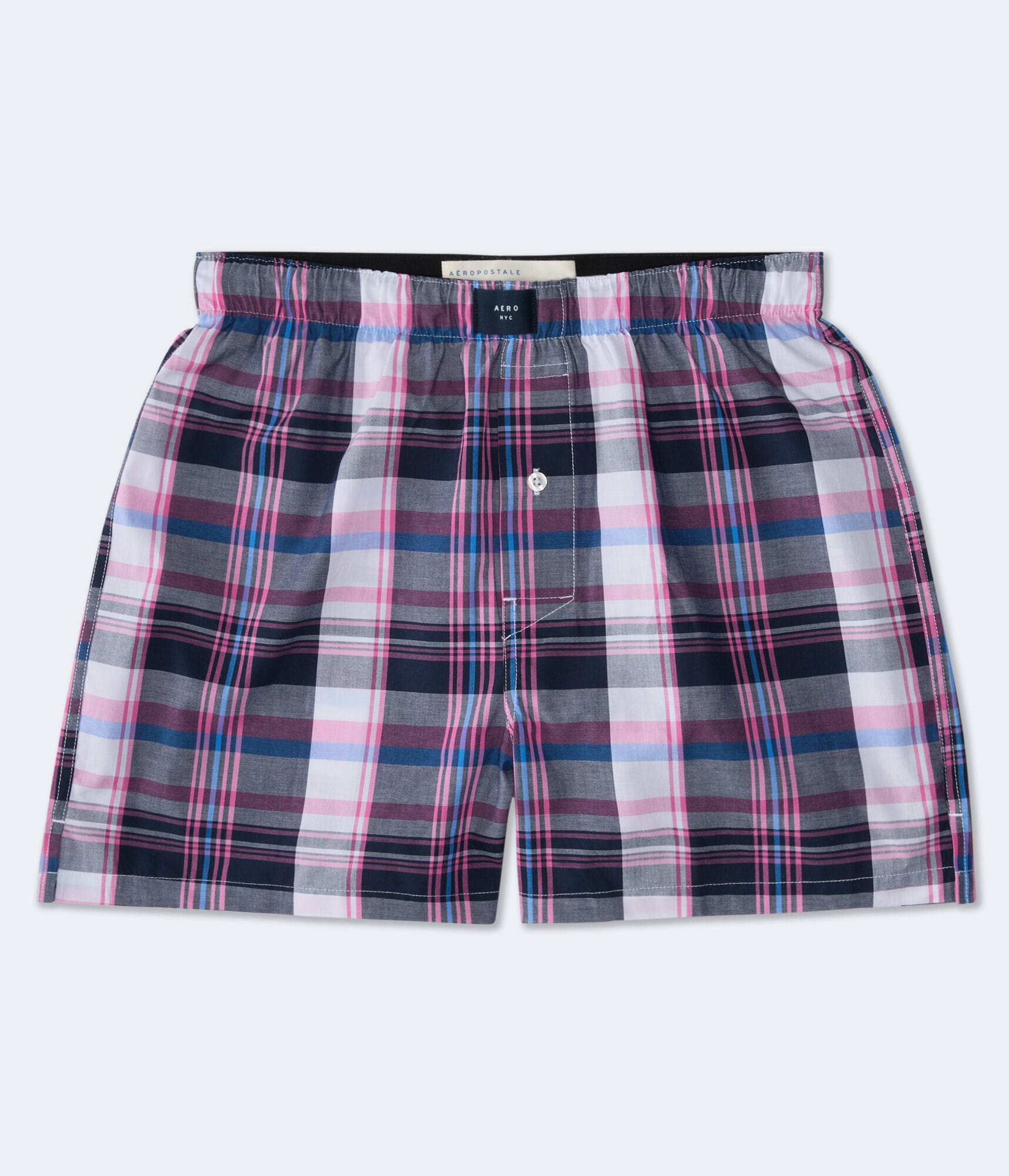 Wide Plaid Woven Boxers