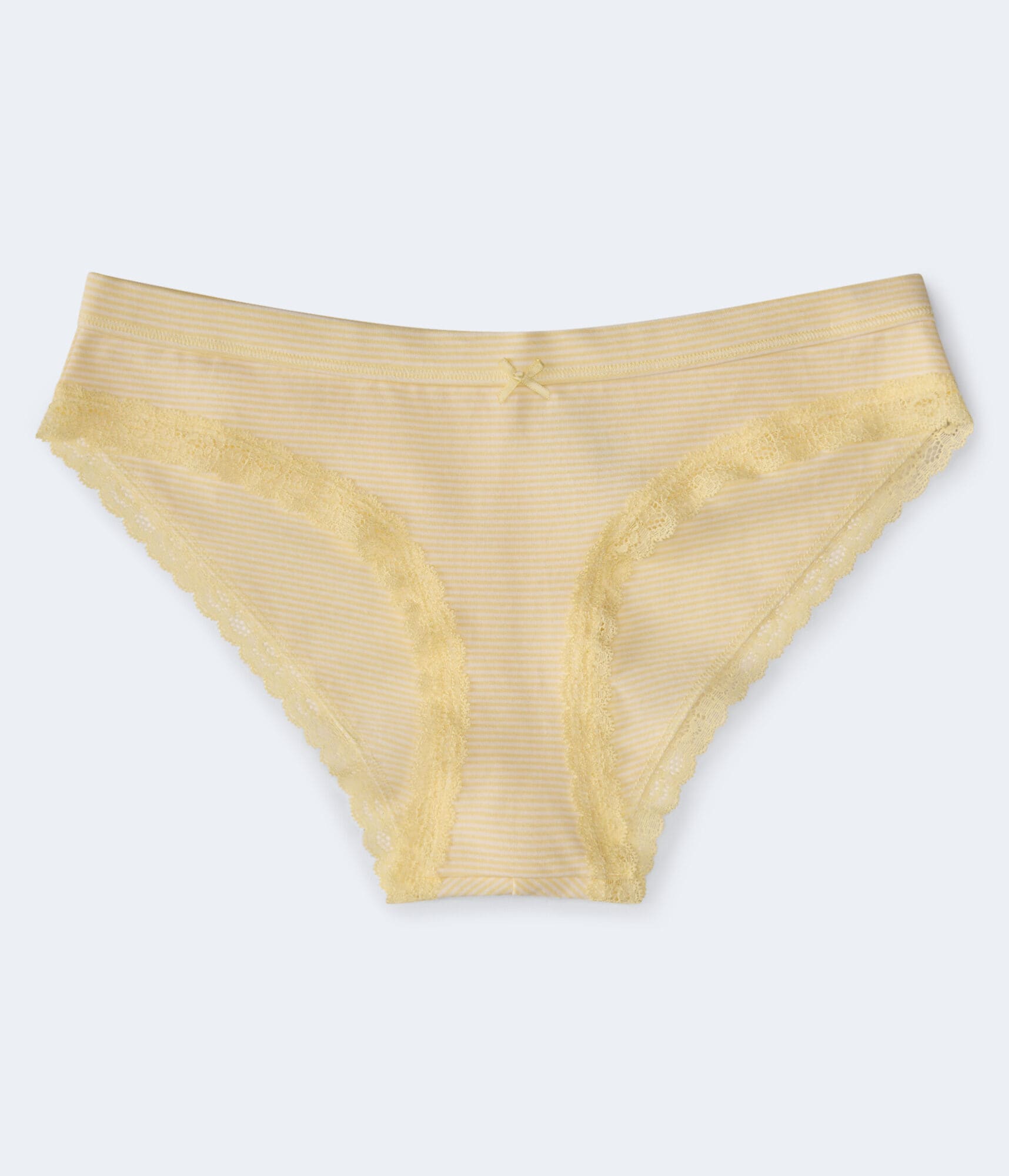 Striped Lace-Trim High-Cut Cheeky