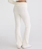 Flare Mid-Rise Fold-Over Sweater Pants