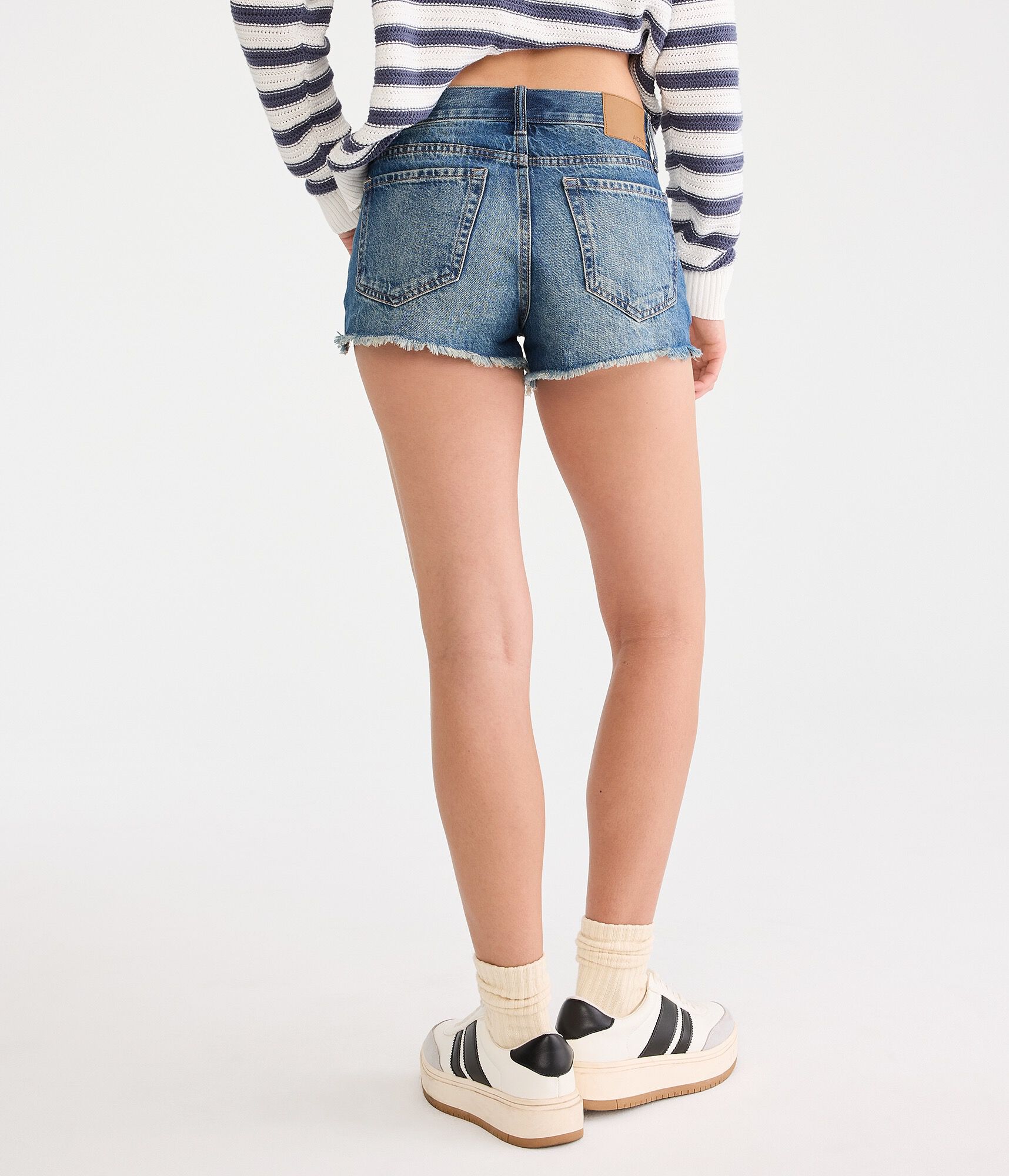 Vintage High-Rise Denim Shorty Shorts