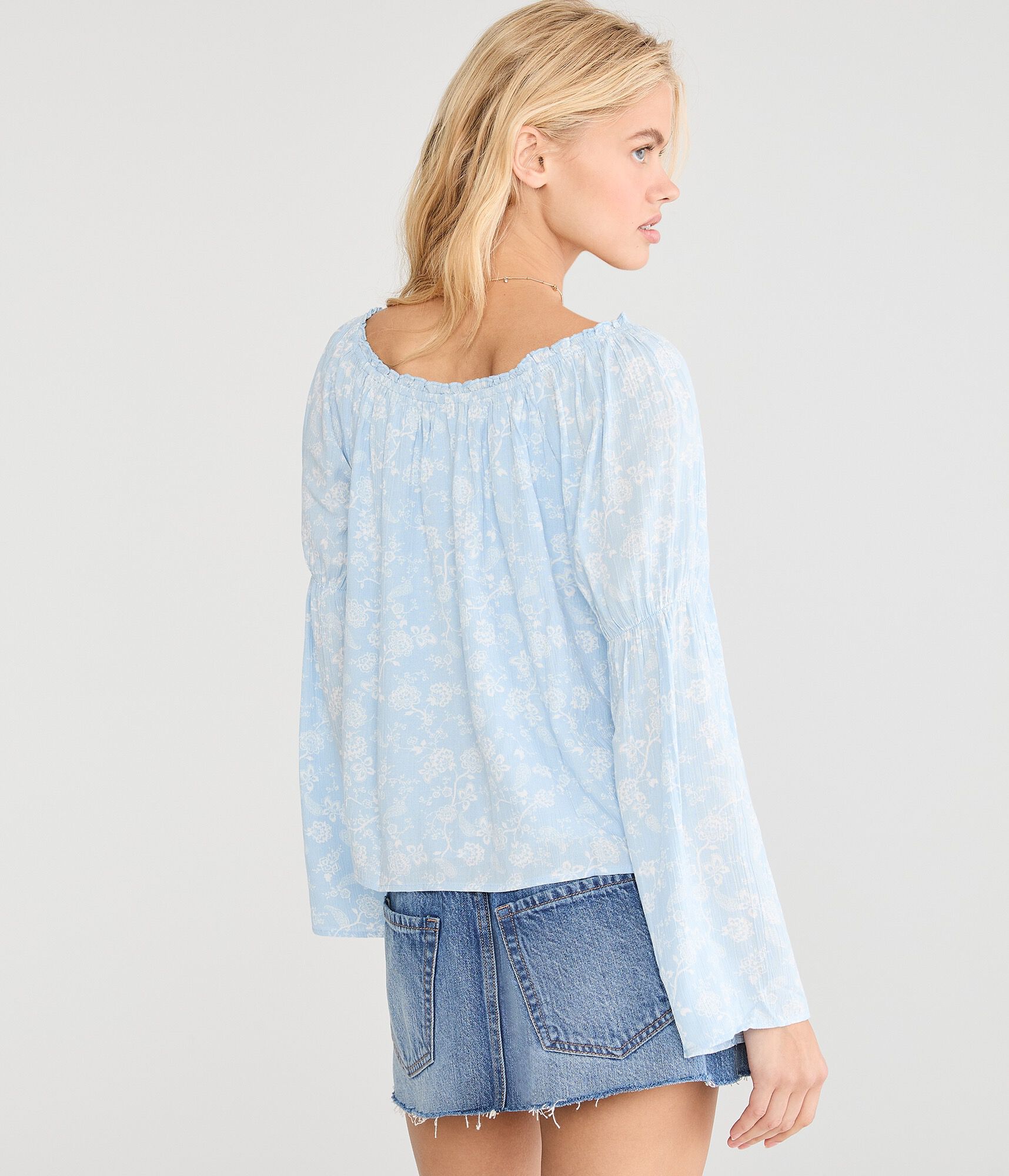 Long Sleeve Floral Boho V-Neck Blouse