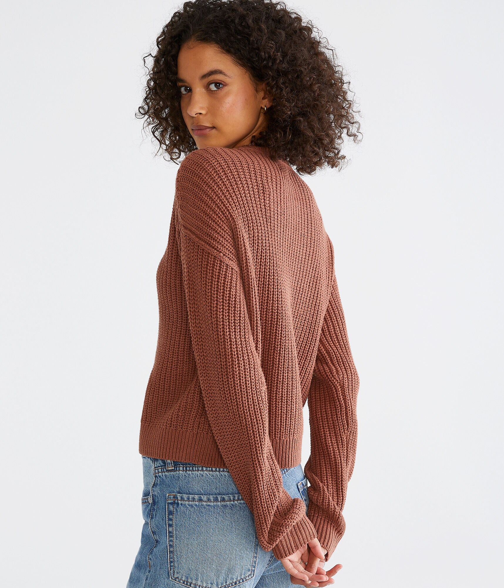 Long Sleeve Buttoned Shaker Cardigan