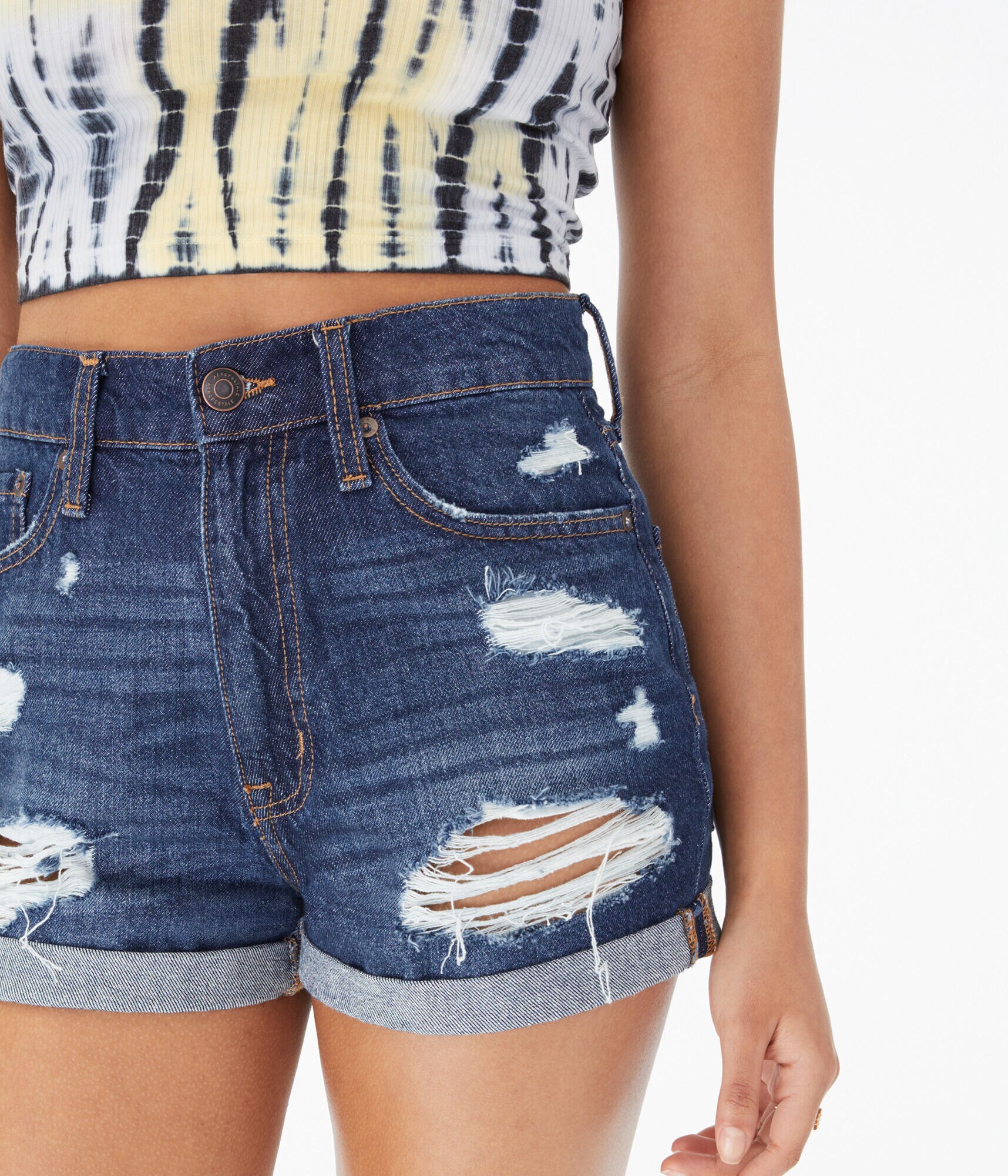 HighRise Curvy Denim Mom Shorts