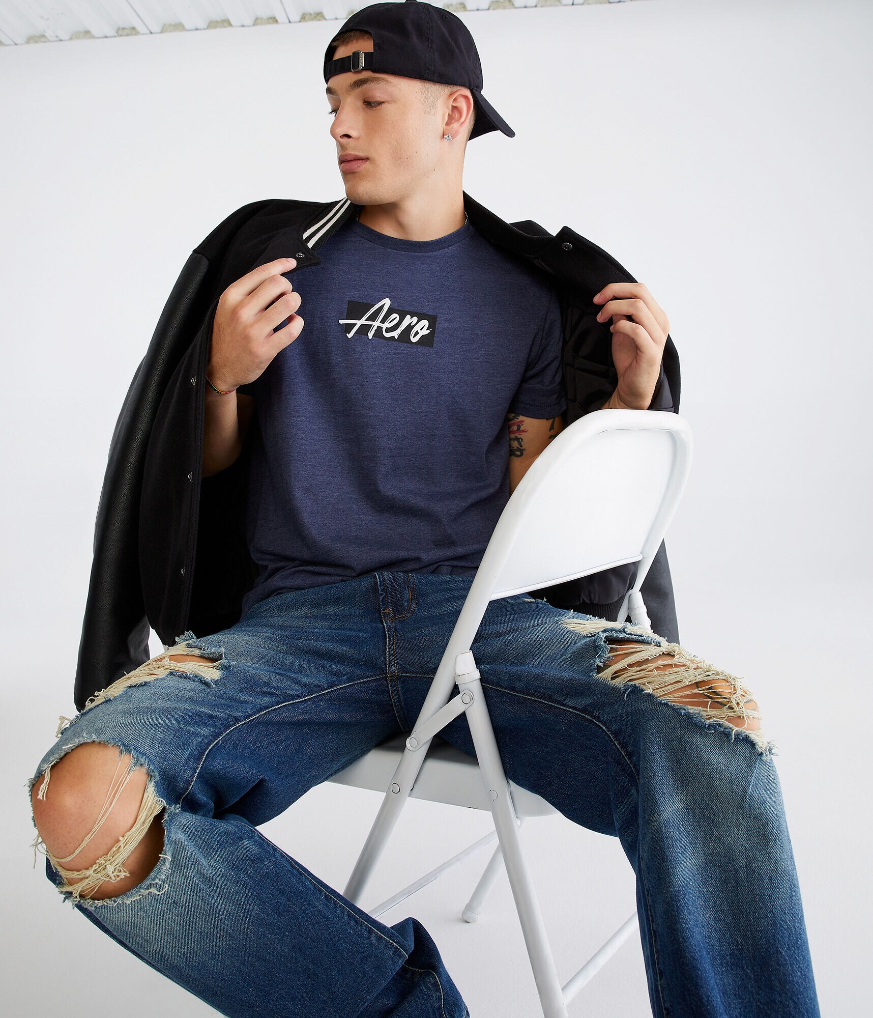 Aero Script Box Logo Graphic Tee