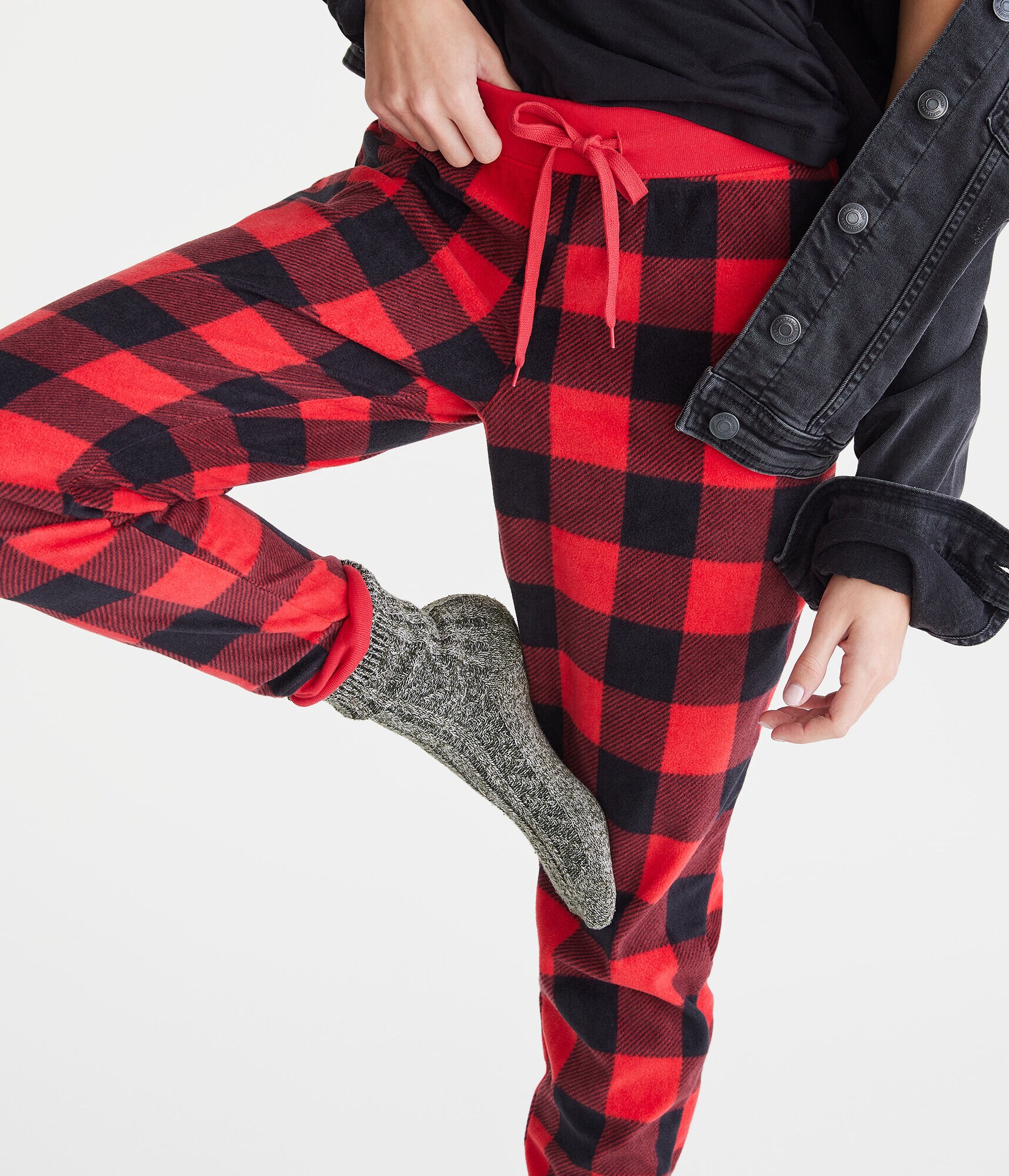 Buffalo Plaid Polyfleece Sleep Joggers