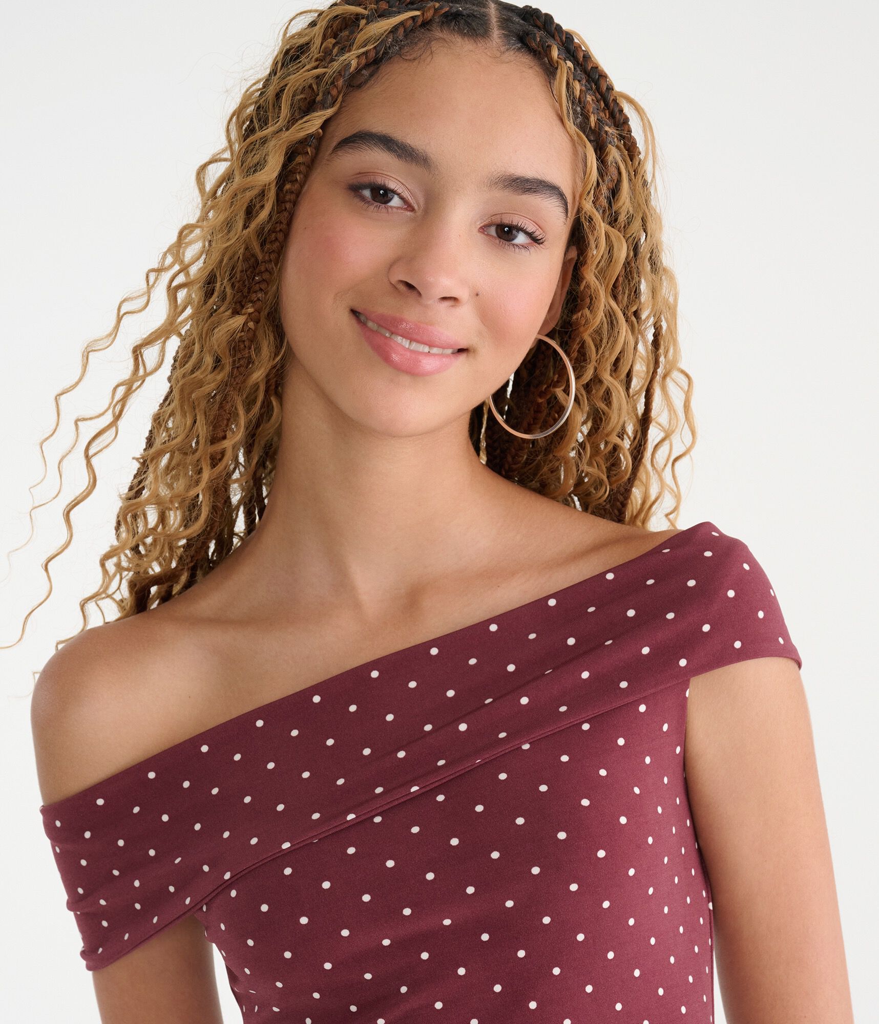 Polka Dot Multi-Way Off-The-Shoulder Top