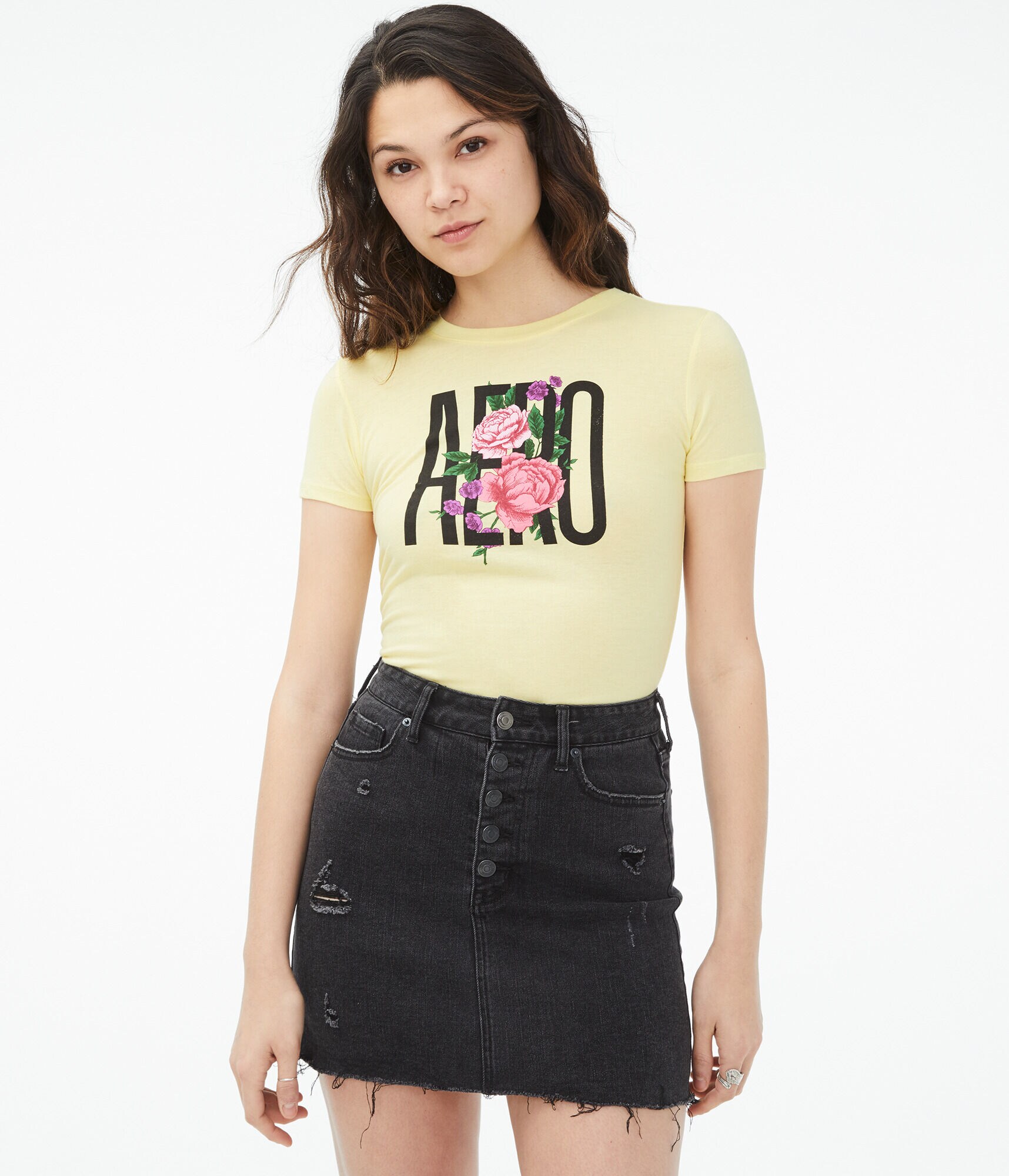 Aero Logo Roses Graphic Tee
