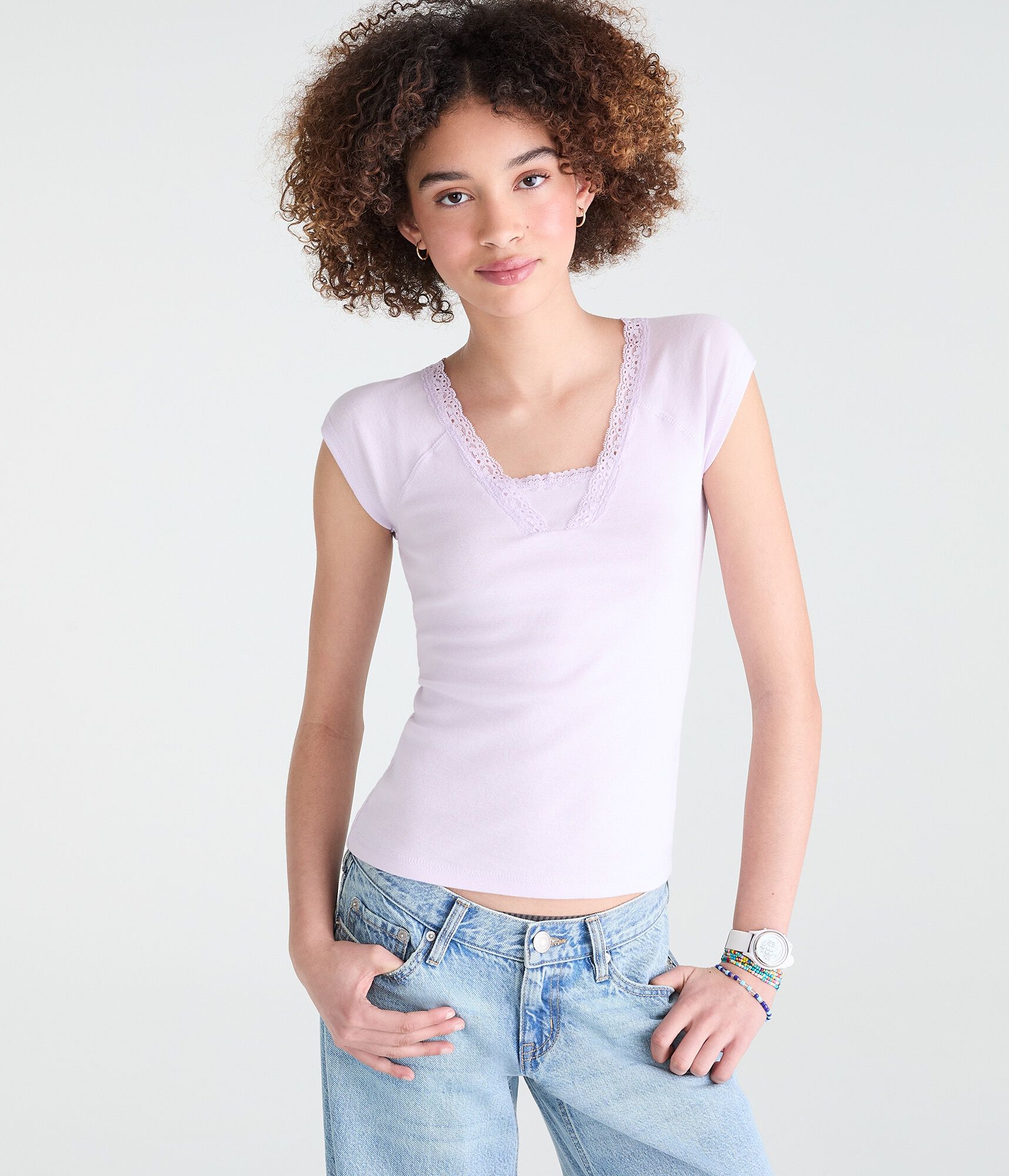 Lace V-Neck Tee