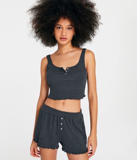 Waffle-Knit Sleep Shorts