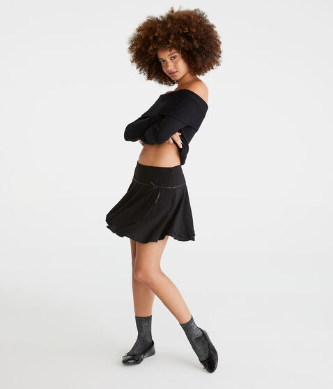 Ribbon Drop-Waist Mini Skort Ribbon Drop-Waist Mini Skort