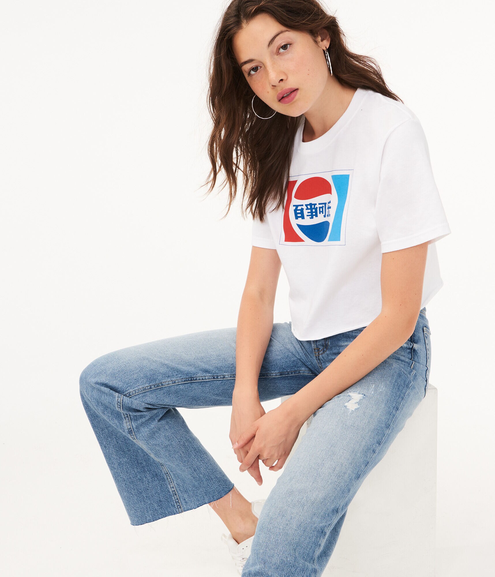 Chinese Pepsi Crop Graphic Tee