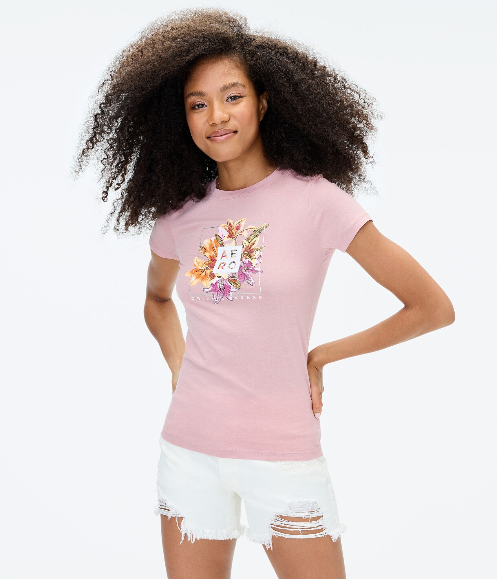 Aero Lilies Box Logo Foil Graphic Tee