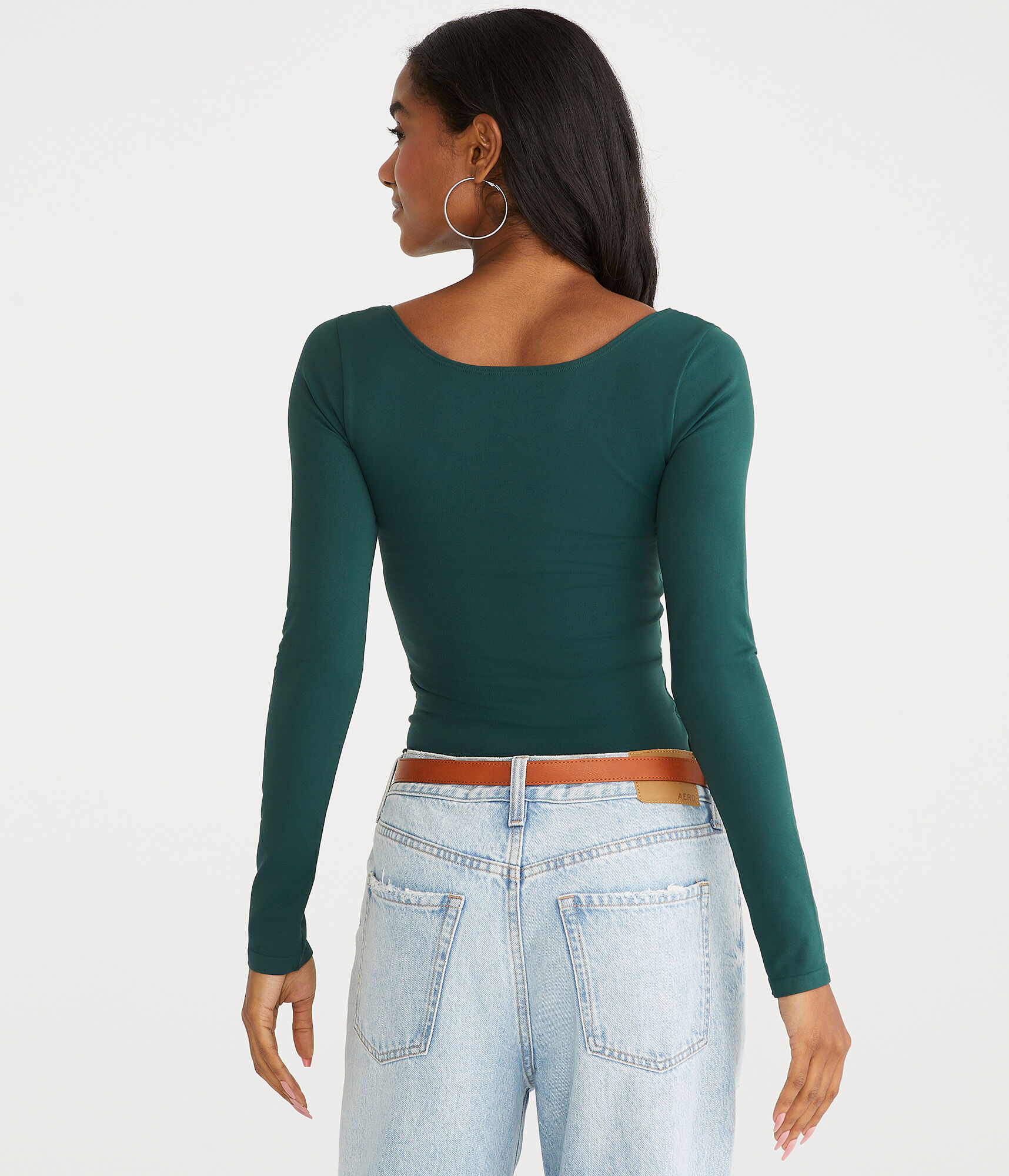Long Sleeve Seriously Soft Sculpt Scoop-Neck Tee