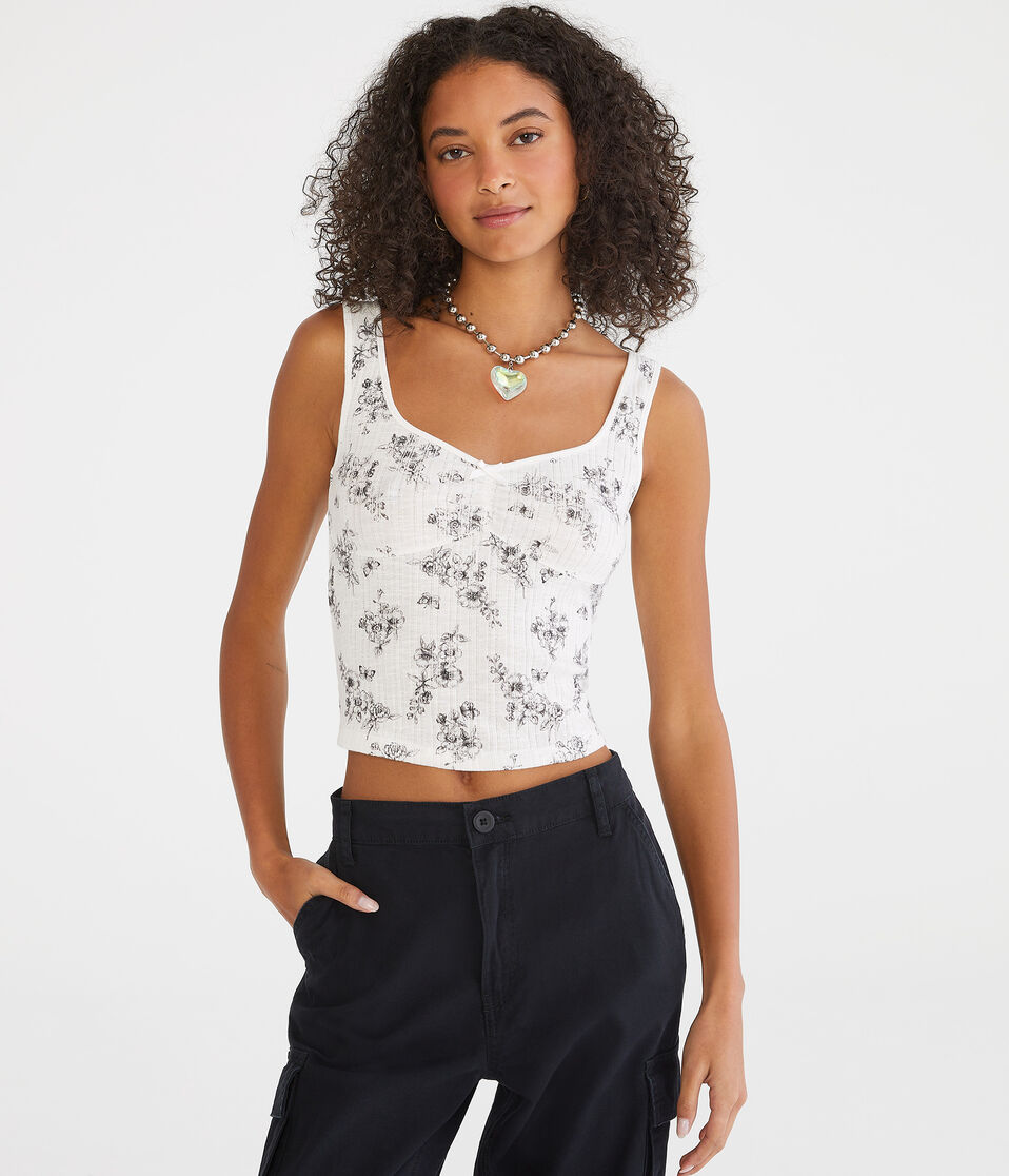 Floral Sweetheart Knit Tank