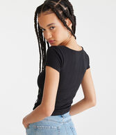 Cinched Scoop-Neck Tee