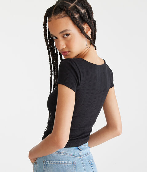 Cinched Scoop-Neck Tee