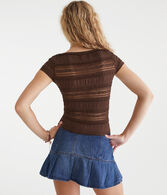 Textured Lace V-Neck Top