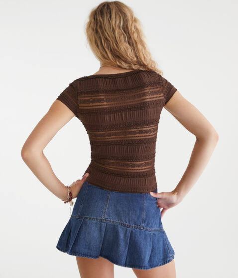 Textured Lace V-Neck Top Textured Lace V-Neck Top