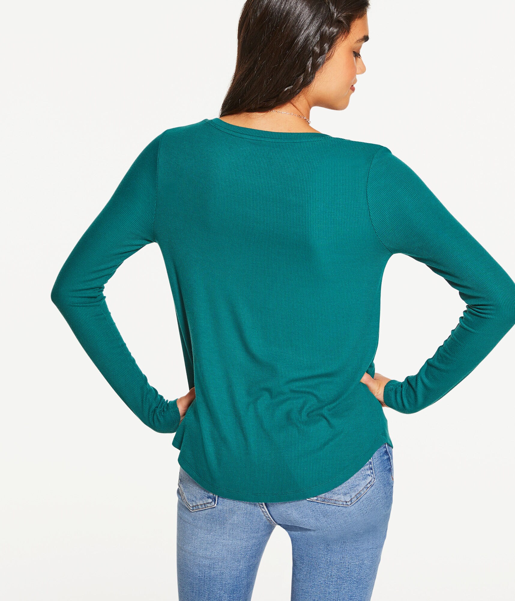 Long Sleeve Seriously Soft Ribbed V-Neck Tee