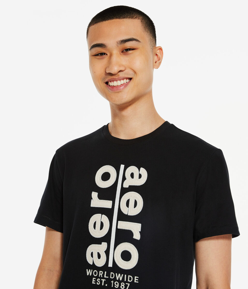 Vertical Double Aero Appliqué Graphic Tee