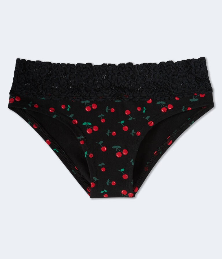 Cherry Lace-Trim Hipster