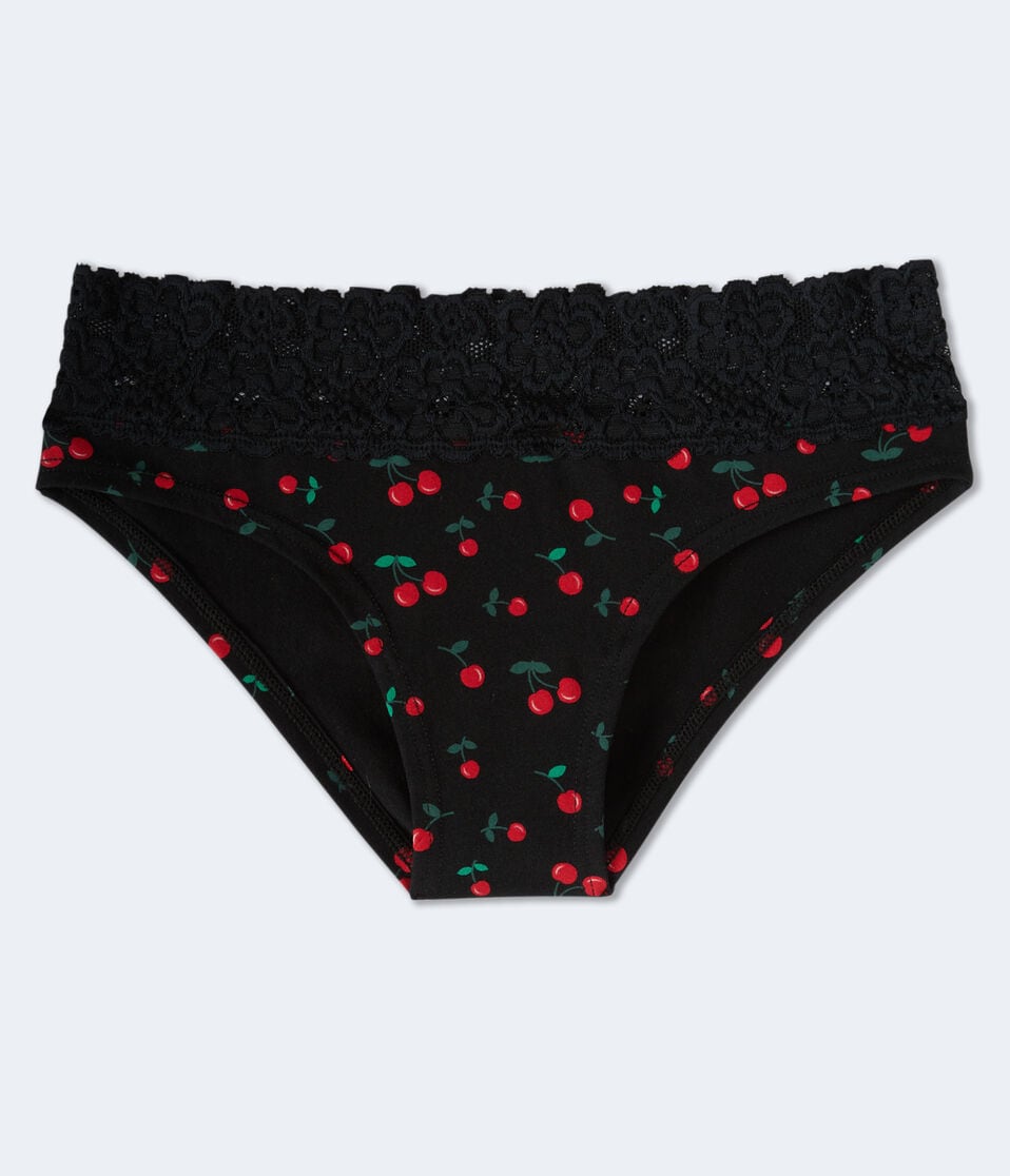 Cherry Lace-Trim Hipster
