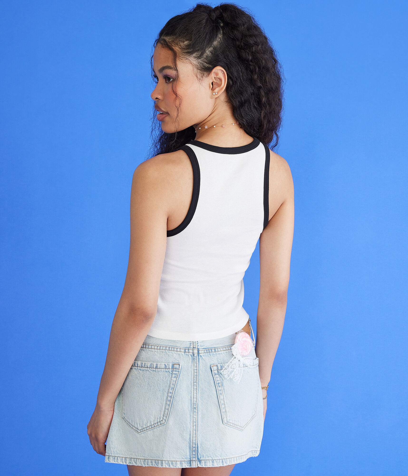 Mickey & Friends | Aero Mouse Cropped High-Neck Ringer Tank