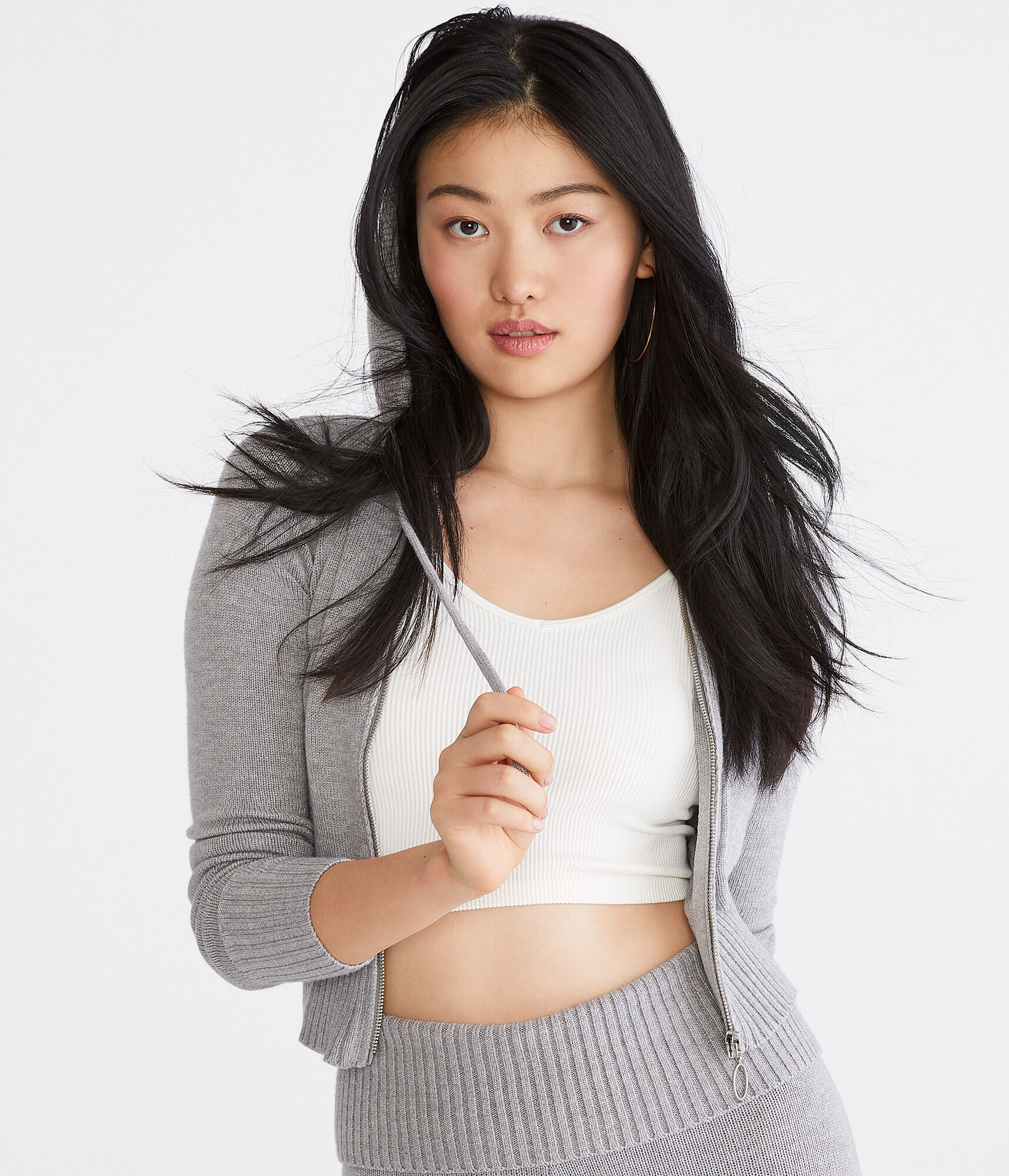 Hooded Full-Zip Sweater