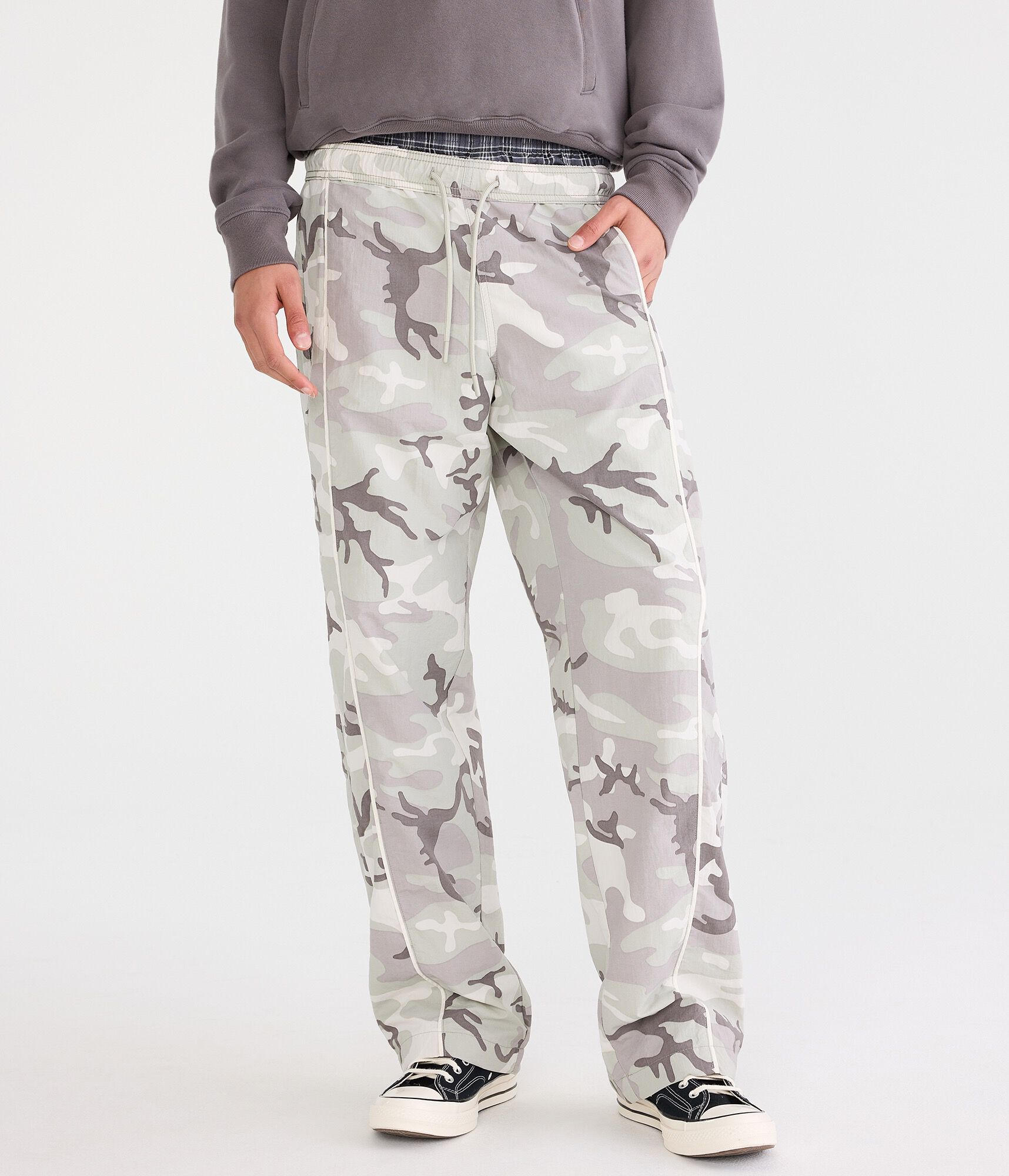Camo Nylon Track Pants