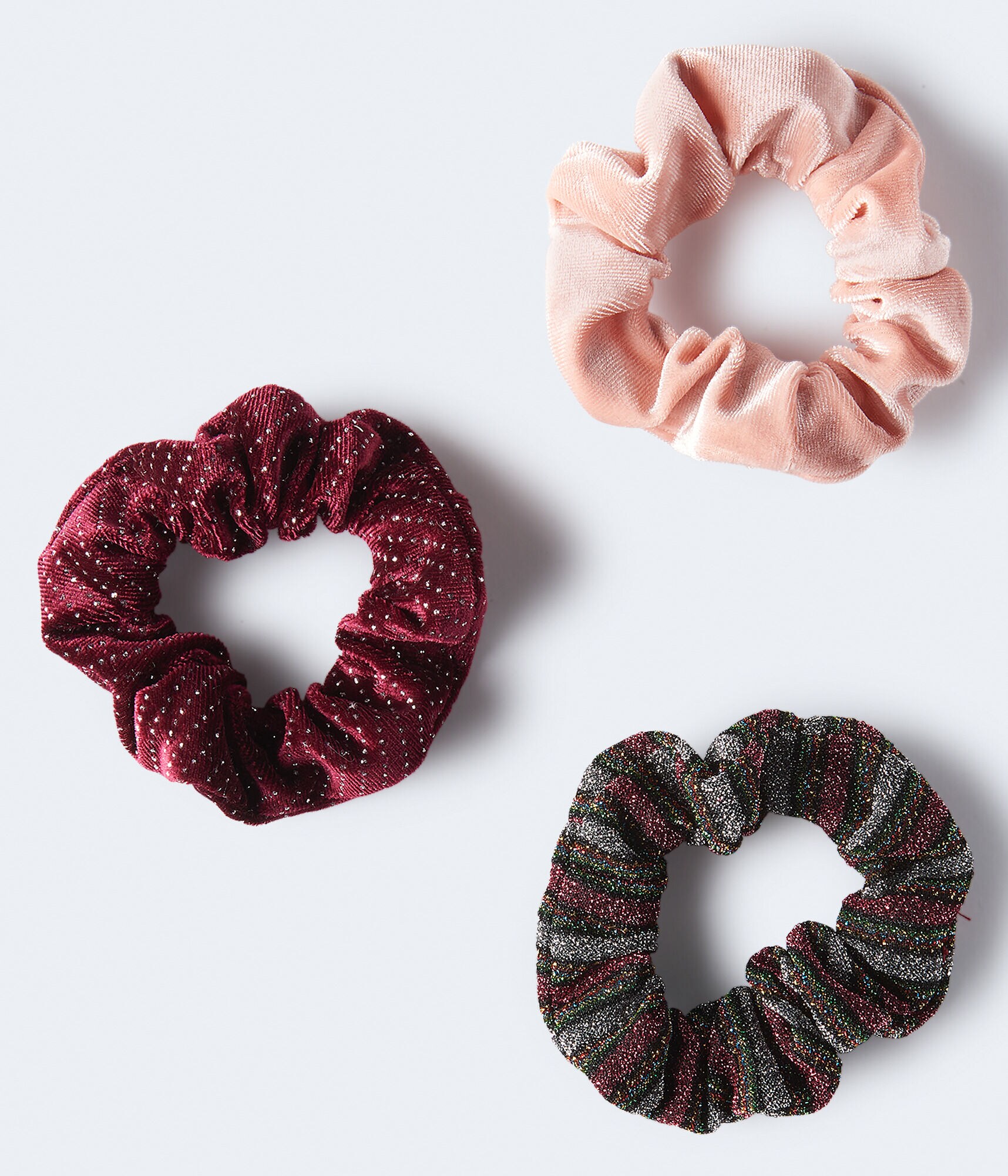 Holiday Metallic Stripe Scrunchie 3-Pack***