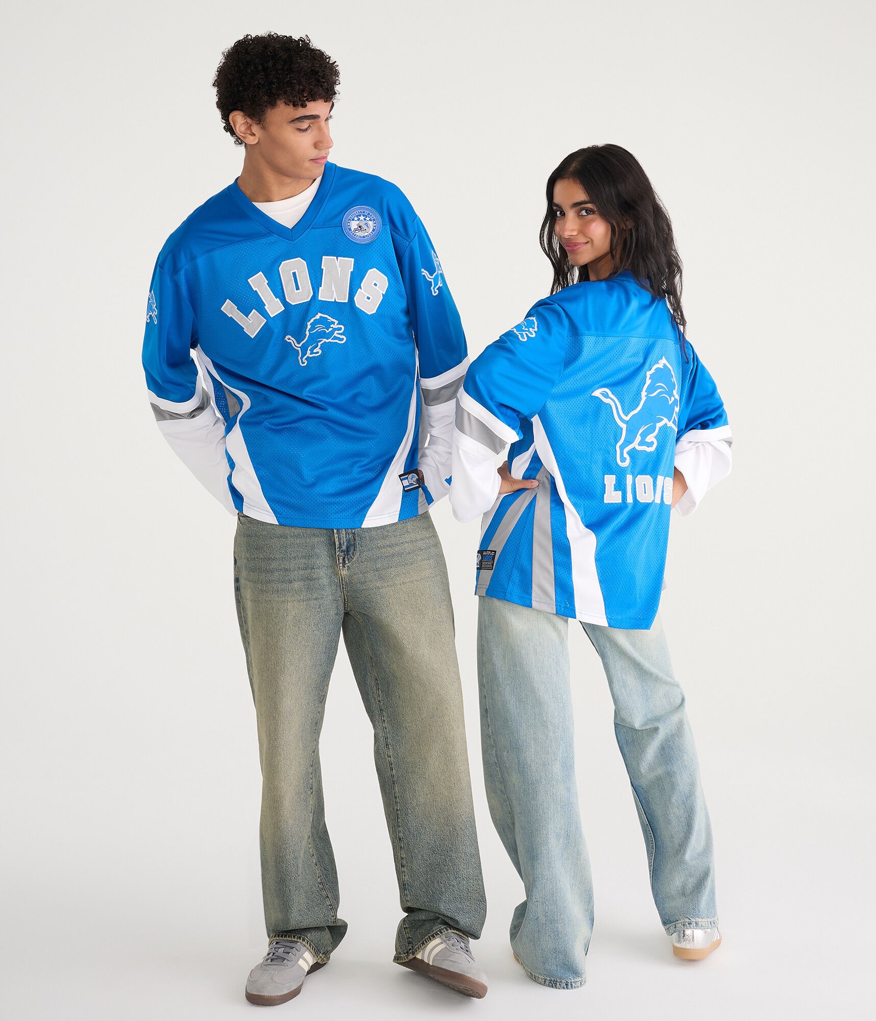 Long Sleeve Detroit Lions Mesh Top