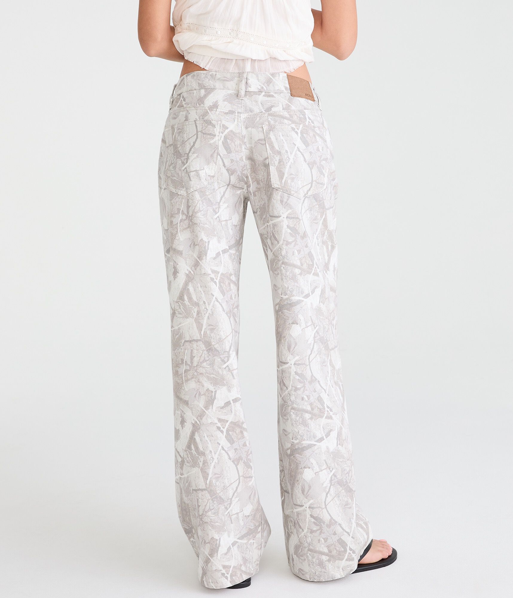 Low-Rise Baggy Wide Leg Forest Camo Jean