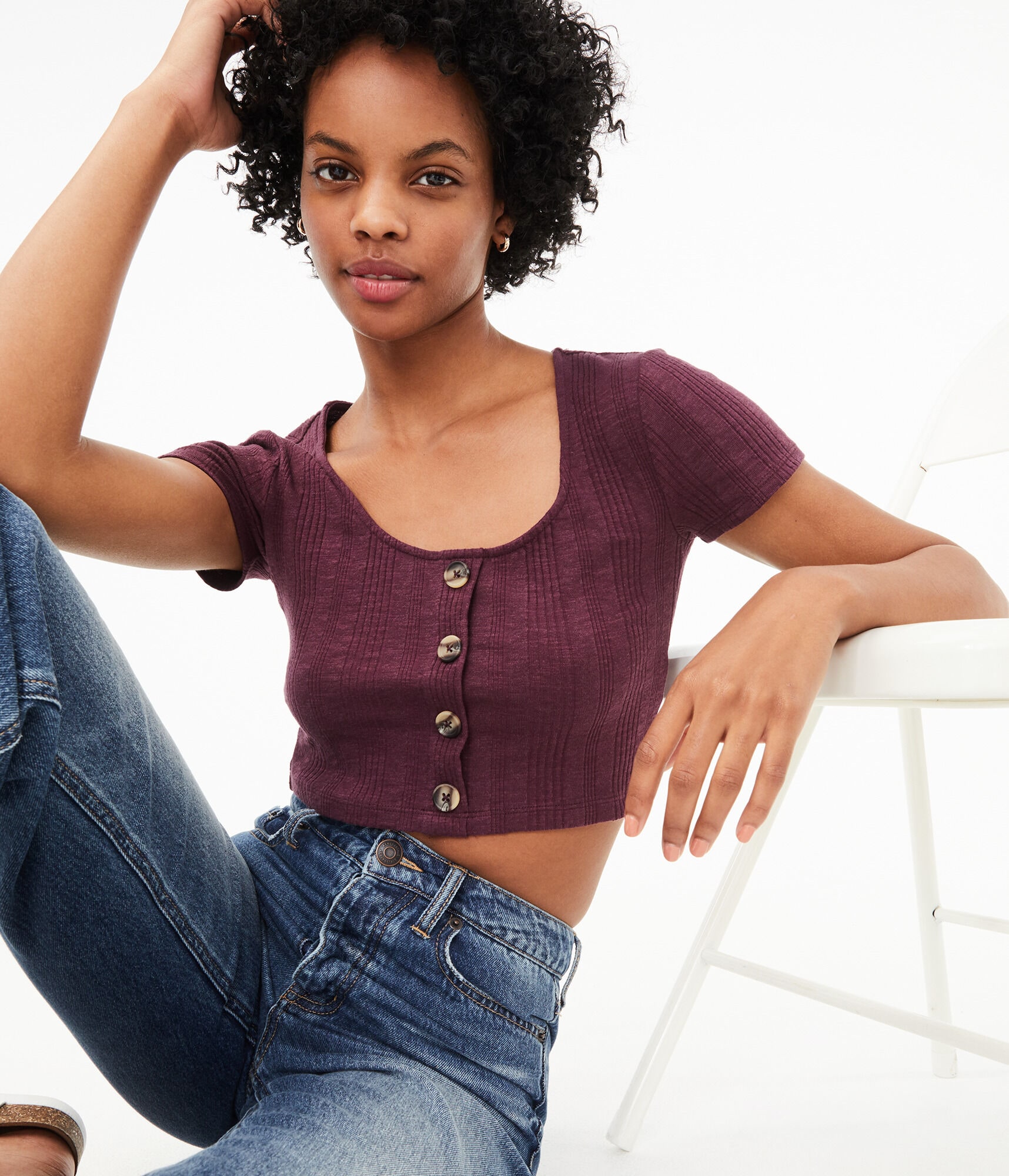 トップス Delta button tops AM1525 ANDMARY】Delta button tops