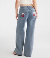 Low-Rise Baggy Wide Leg Cherry Pocket Jean
