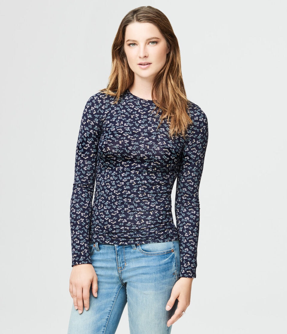 Long Sleeve Ditsy Floral Layering Tee