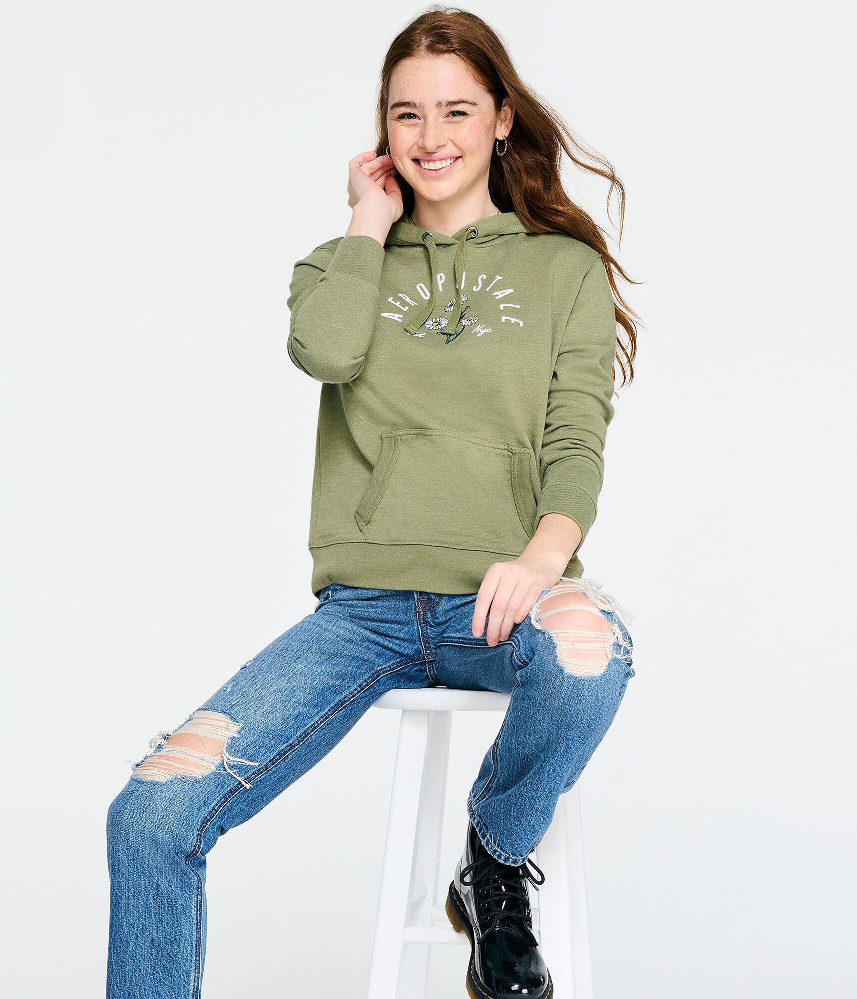 Aeropostale Daisies Pullover Hoodie