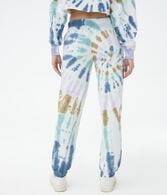 Tie-Dye Slouchy High-Rise Cinched Sweatpants