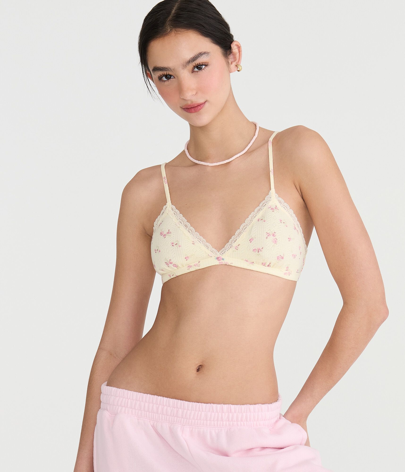 Floral Lace Triangle Bralette