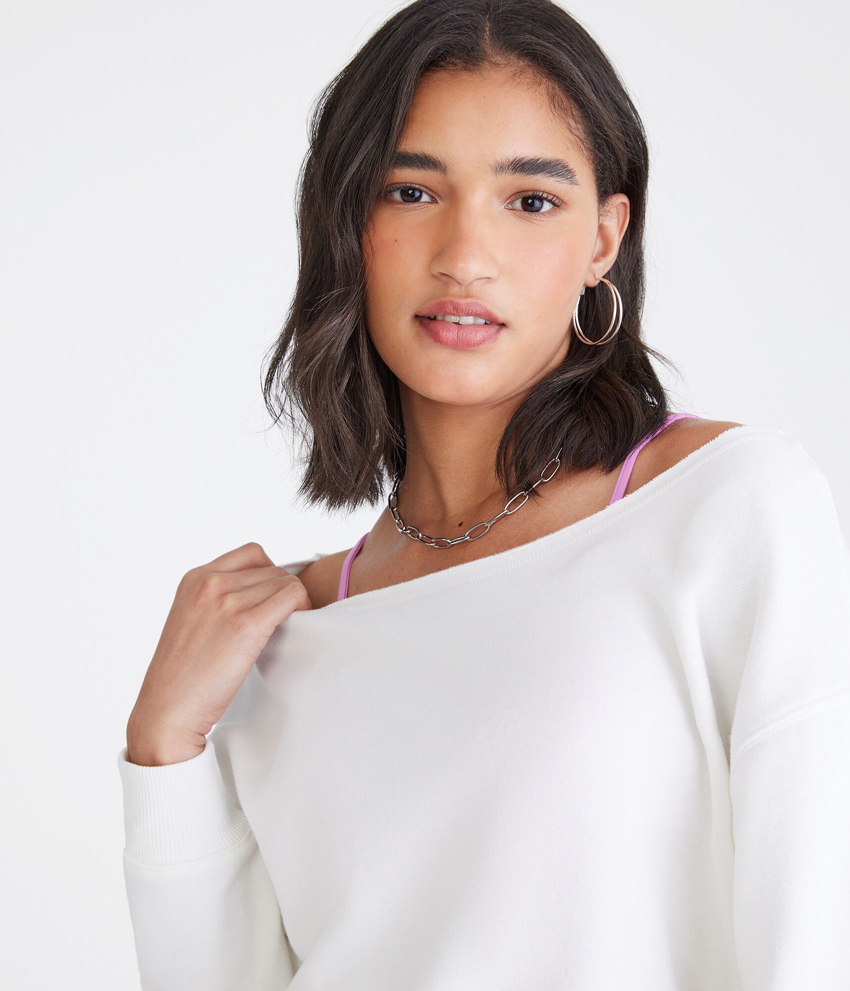 Washed Off-The-Shoulder Sweatshirt