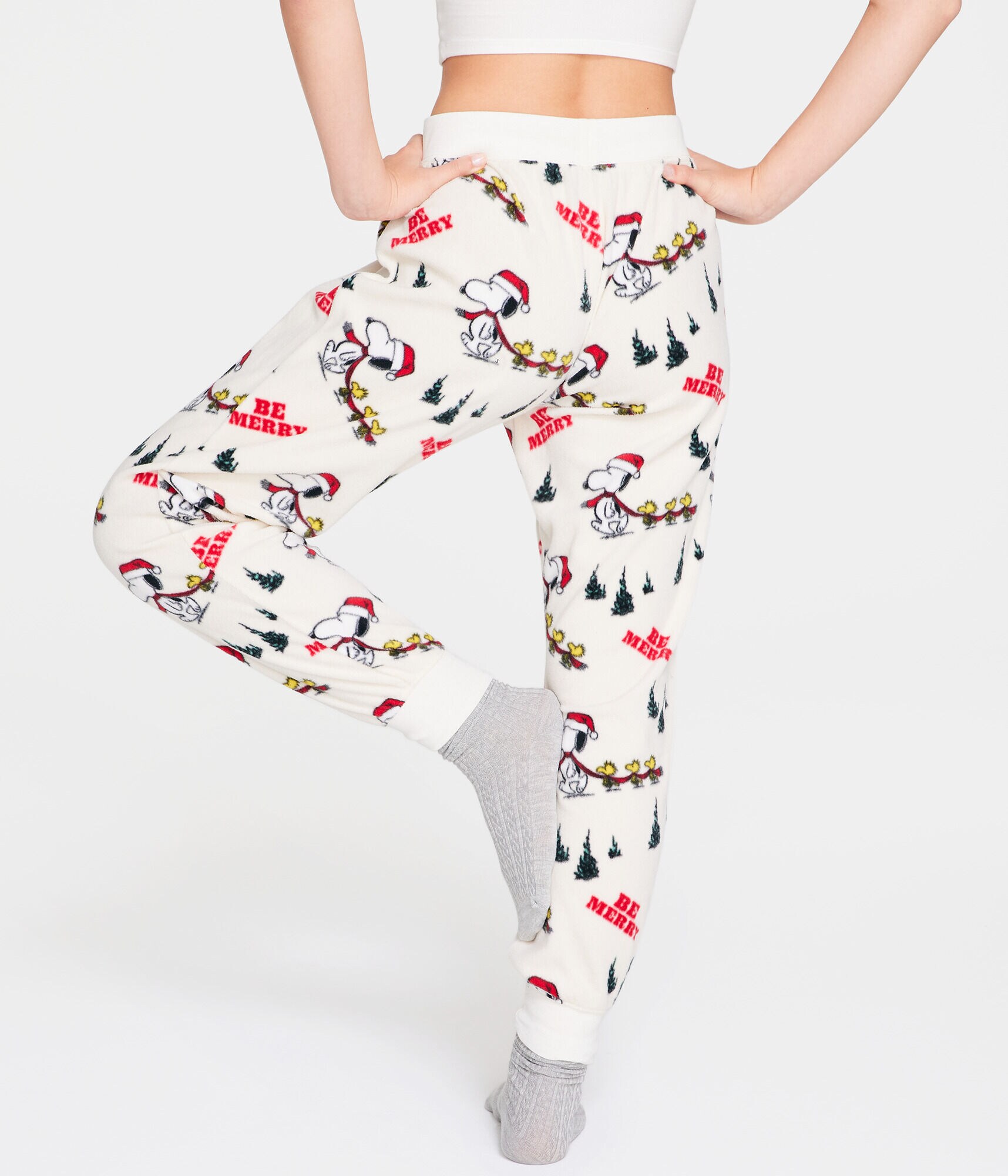 Snoopy Scarf High-Rise Polyfleece Sleep Joggers
